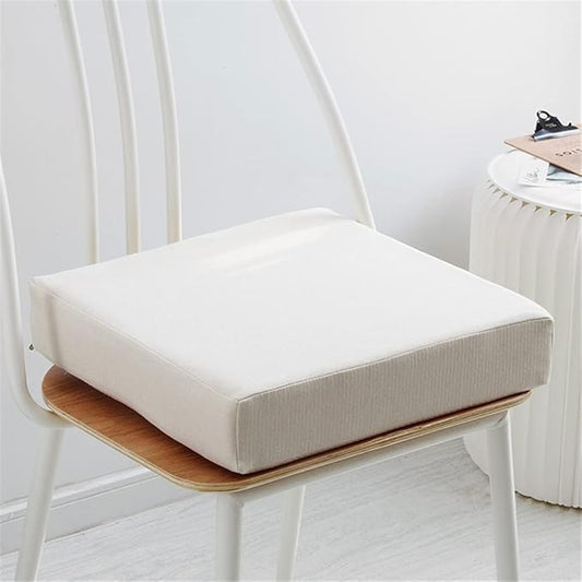 Indoor Chair Cushions Memory Foam Seat Cushion for Armchair, Non-Slip Pads Booster Comfort Pad Indoors Outdoors Car Office Sofa - Square (45x45x8cm,White)