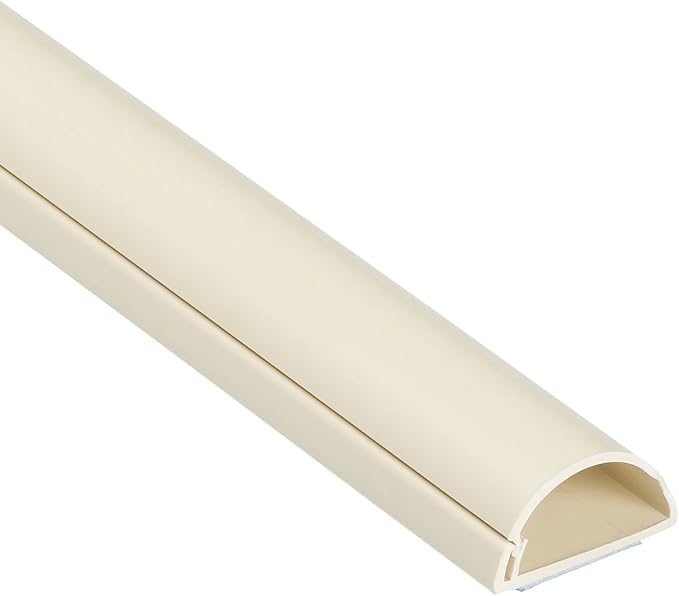 D-Line 1M3015M Mini Trunking, Electrical Cable Management Solution, Self-Adhesive Cord Cover - 30mm (W) x 15mm (H) - Magnolia (1-Meter Length)