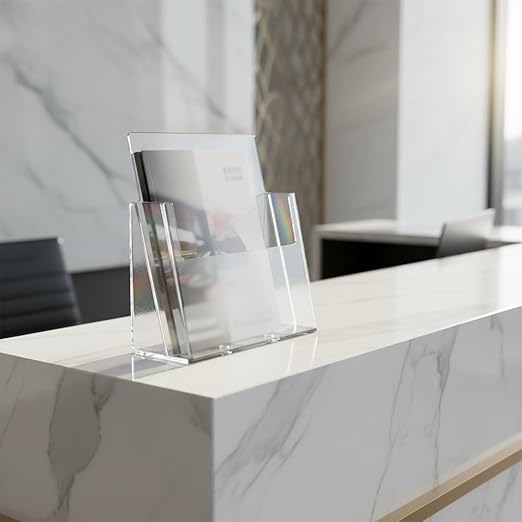 Azar Displays 252385-1PK Clear Acrylic Letter-Sized Brochure Holder – Wall Mount or Countertop Display for 8.5" x 11" Flyers, Magazines, and Pamphlets ( 1-Pack)