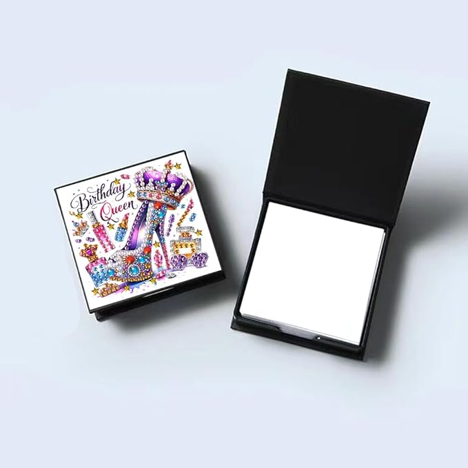 Diamond Painting Kits Sticky Note Holder, DIY Diamond Art Accessories Memo Pad Box for Desk, Mosaic Craft Kits for Adults Beginners, Cute Office Decor Gifts Women(High Heels A)