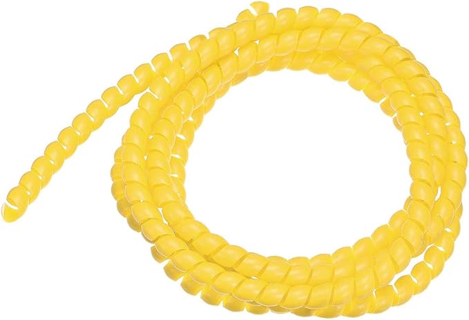 uxcell Flexible Spiral Tube Wrap Cable Management Sleeve 8mm X 10mm Computer Wire Manage Cord 2 Meters Length Yellow