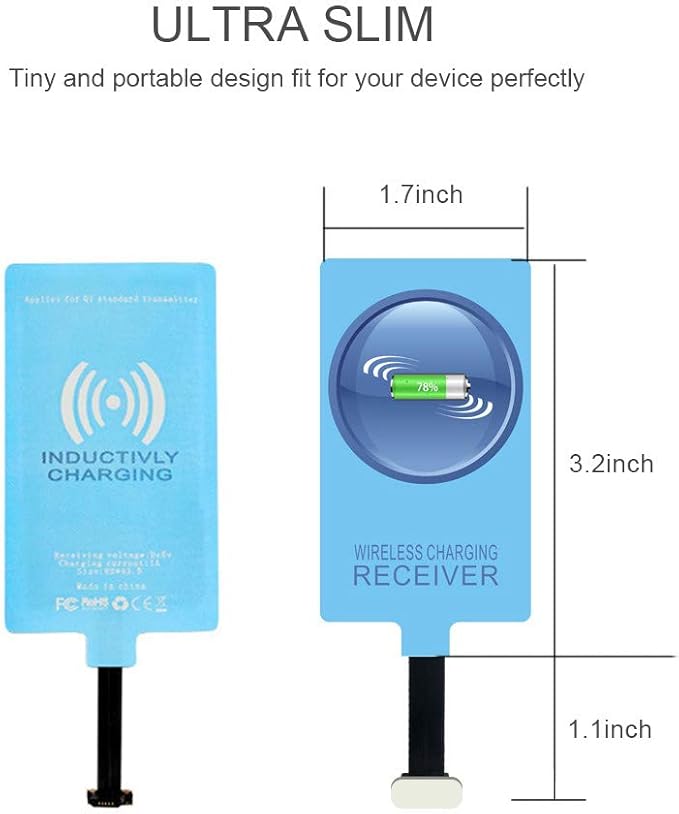 IVY QI Wireless Charging Receiver Adapter with Fast&Smart Microchip Technology for Samsung Galaxy A16 A26 A36 A56 A06 A15 A55 A35 A25 A54 A14 A34 A24 A13 A23 A33 A53 A12 A22 A32 A42 A52 Type-C