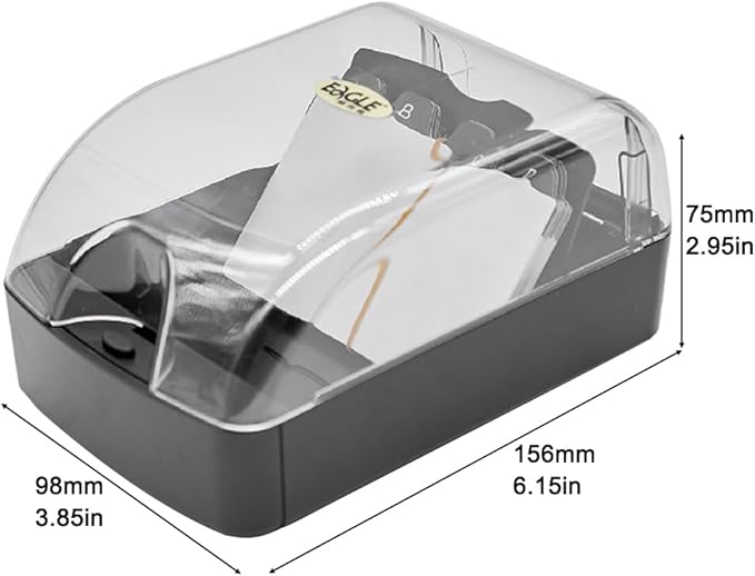 Business Card Holder, 350-Card Capacity Business Card File Plastic Storage Box with Transparent Tilted Lid, Dust-Proof Desktop Organizer for Office Reception(SIZE:S)