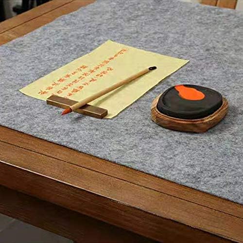 MEGREZ Chinese Calligraphy Drawing Felt Mat, Sumi Xuan Paper Painting Felt Desk Pad for Chinese Calligraphy Writing Japanese Drawing, Black, 31.5 x 47.2 inch (80 x 120cm)