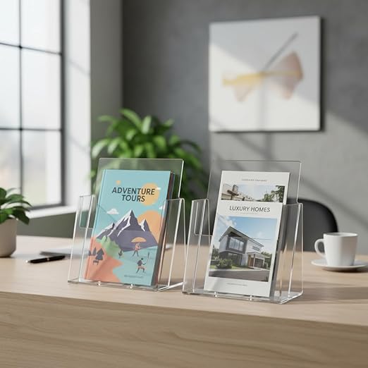 Azar Displays 252385-1PK Clear Acrylic Letter-Sized Brochure Holder – Wall Mount or Countertop Display for 8.5" x 11" Flyers, Magazines, and Pamphlets ( 1-Pack)
