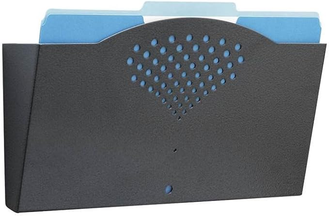 Safco 3171BL Steel Wall Rack with Single Legal Size Pocket | Durable Powder Coated | Flush Wall Mount | Black | Legal Size | Office Supplies & Accessories