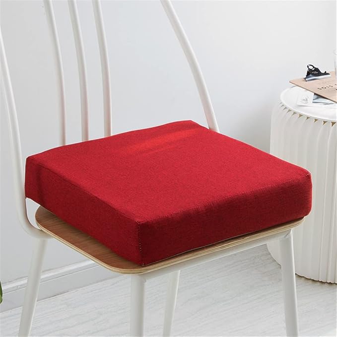 Indoor Chair Cushions Memory Foam Seat Cushion for Armchair, Non-Slip Pads Booster Comfort Pad Indoors Outdoors Car Office Sofa - Square (40X40x8cm,Big red)