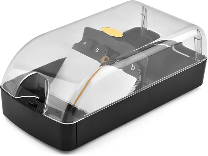 Business Card Holder, 350-Card Capacity Business Card File Plastic Storage Box with Transparent Tilted Lid, Dust-Proof Desktop Organizer for Office Reception(SIZE:M)