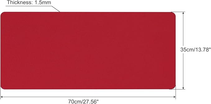 PATIKIL 28"x14" Desk Mat Protector, PU Leather Non-Slip Waterproof Keyboard Pad Writing Mat for Office Home, Red