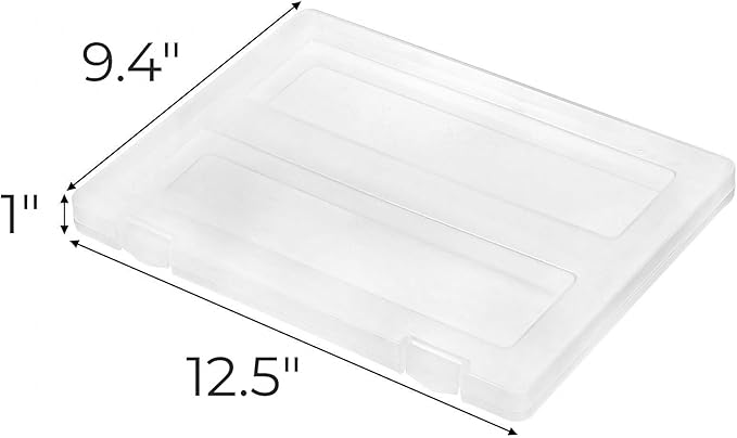 Hiceeden 4 Pack Plastic Project Case for 8.5"x11" Letter File, Trasparent Scrapbook Paper Storage Box Slim Document Holder Organizer for Magazine, Office Supplies, School