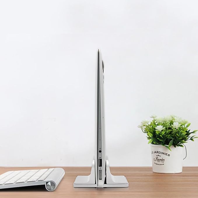 Mipcase Vertical Laptop Stand Holder 1Pc – Adjustable Width for Books & Laptops, Scratch-Resistant 3D Curved Groove for Desk Organization – for Home Office, Study Desk, Students, Remote Workers