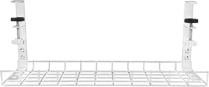 NUOBESTY Desk Cable Management Tray No Drill Cord Organizer Large Capacity Wire Storage Holder for Office Desk Easy Installation
