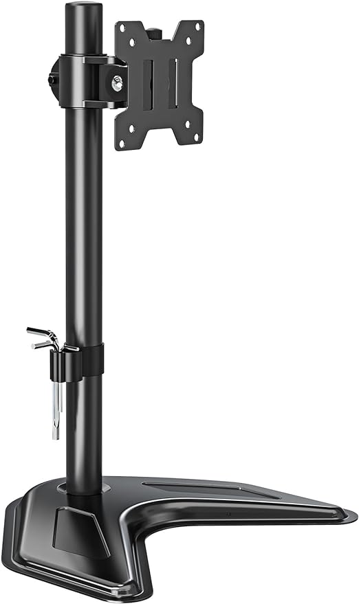 MOUNTUP Single Monitor Stands, Freestanding VESA Monitor Desk Mount fits 13'' to 32'' Computer Screen with Height Adjustable, Swivel, Tilt, Rotation, 17.6 lbs Load, For Home Office, VESA 75x75/100x100