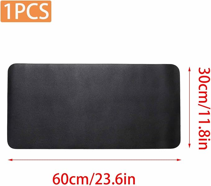 24" x 12" PU Leather Keyboard Pad Desk Protector Mat for Vanity Makeup Laptop Keyboard Mouse, Black