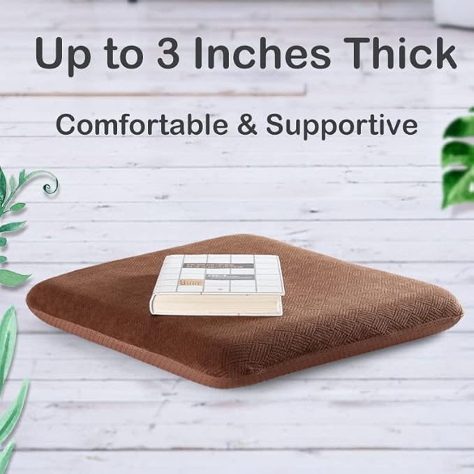 Sigmat Recliner Cushion for Elderly with Memory Foam 22x22x3 Inches Large Square Seat Cushion for Recliner Chair, Floor Pillow, Truck Seat Cushion Camel