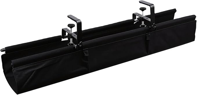 RiToEasysports Under Desk Cable Management Tray, No Drill Clamp Mount Oxford Cloth Organizer 36 Inch for Home Office RV Desk Setup