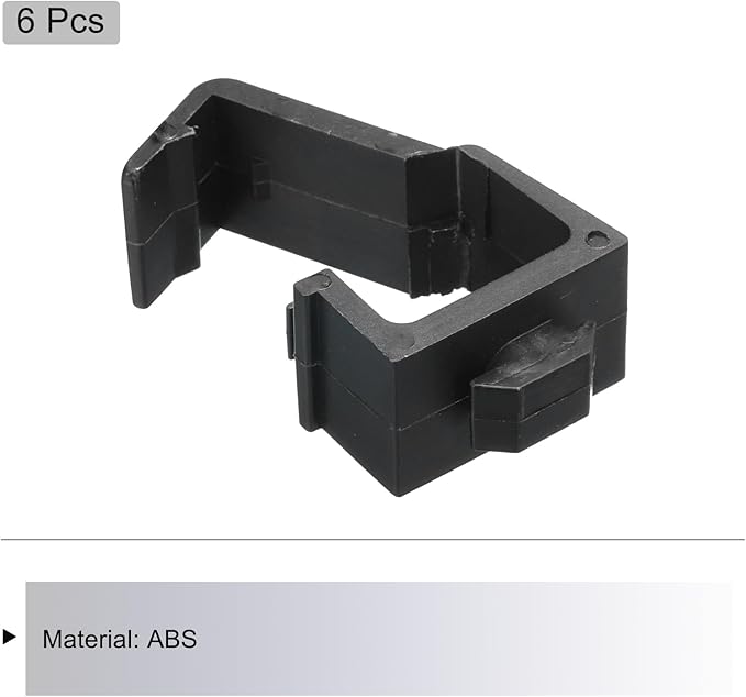 MECCANIXITY 6Pcs Single Slot Flat Cable Clamp 10.6mm Hole Dia Wire Holder ABS for 20 Series European Standard Aluminum Extrusion Black