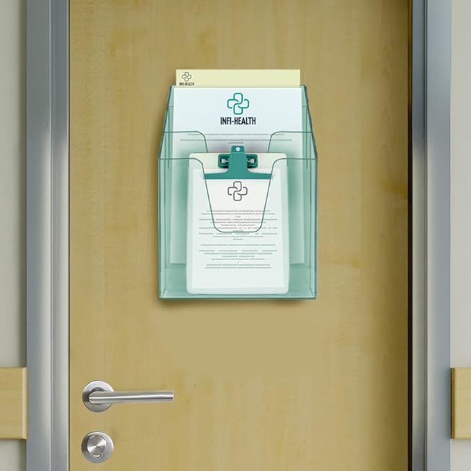 Acrimet Vertical Triple File Folder Holder Organizer, File Sorter (Plastic) (Clear Green Color)