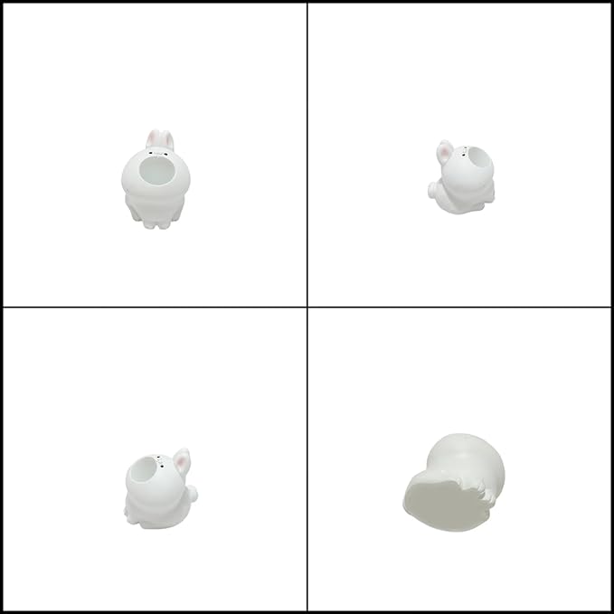 Cute Small Pen Pencil Holder, Kawaii Resin Cat Dog Dinosaur Rabbit Animal Paper Clip Toothbrush Mini Storage Organizer Office Desk Decorations