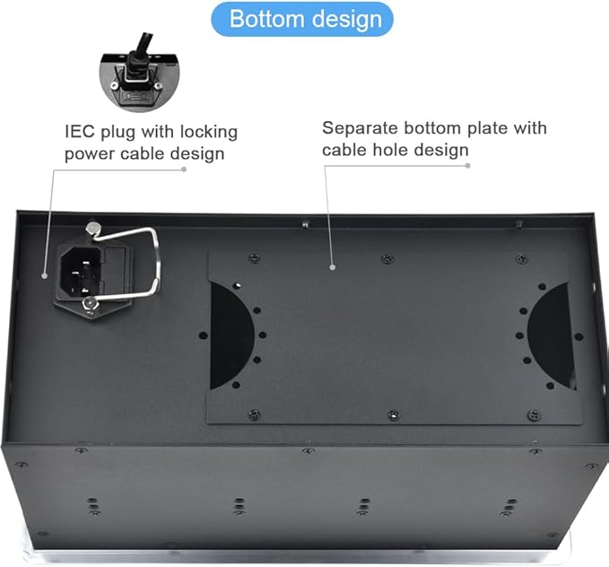Tabletop Multimedia Connectivity Box with 4 AC Power+2 HDMI+2 RJ45+1 USB3.0 Port +1 USB-C +2 Audio with 5.58ft Power Cord for Conference Room (Silver)
