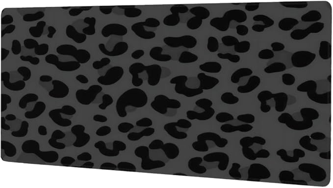 Large Mouse Pad Leopard Print Black Non-Slip Rubber Long Gaming Desk Mat Big Computer Keyboard Mousepad Waterproof Protector Wristing Pad for Gaming Office Home Decorative 31.5 X 11.8 Inch