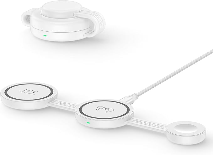 Galaxy S26 3 in 1 Wireless Charger Station, Foldable Fast Charging Pad for Samsung S25 Ultra S24, Wire Less Charging Galaxy Watch8/7 Buds4, Travel Charger for Samsung Multi Devices Cargador Inalmbrico