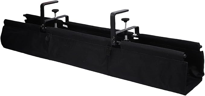 Under Desk Cable Management Tray, Oxford Fabric Cord Organizer with Drill Clamp, 36 Inch Storage Solution for Home Office and RV