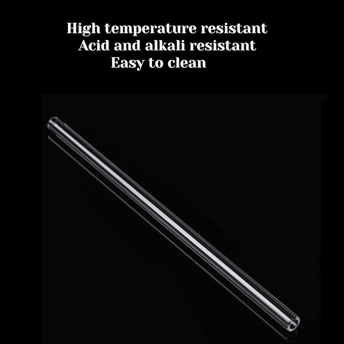 Borosilicate Glass Tubes 12 Inch Long 12mm OD 2mm Thick Clear Tubing for Glass Blowing kit, Crafting, Experiments, Borosilicate Tubing Blowing Starter Kit with 8 Tubes and 2 Brushes for Beginners