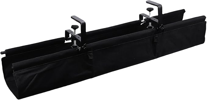 RiToEasysports Under Desk Cable Management Tray, No Drill Clamp Mount Oxford Cloth Organizer 36 Inch for Home Office RV Desk Setup
