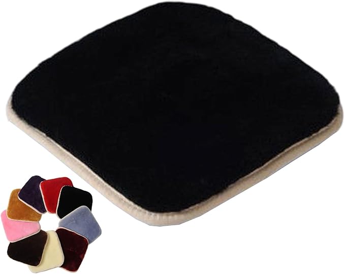 Anti-Slip Seat Cushions with Ties, Plush Dining Chair Pads, Durable Foam Cushions, Universal Stool Padding, Indoor-Outdoor Seat Cushions(Black,Square 20X20in)