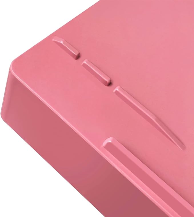 Acrimet Stackable Letter Tray Front Load, Letter Size, Stacking Document Desk Office Paper Organizer, Plastic, Solid Pink Color, 1 Unit