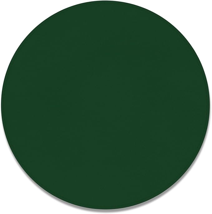 Leather Mouse Pad, Office Mouse Mat Non-Slip Rubber Base Stitched Edge Washable Waterproof Round Mousepad for Office Gaming PC Laptop, Round Diameter 8.7 inches, Dark Green