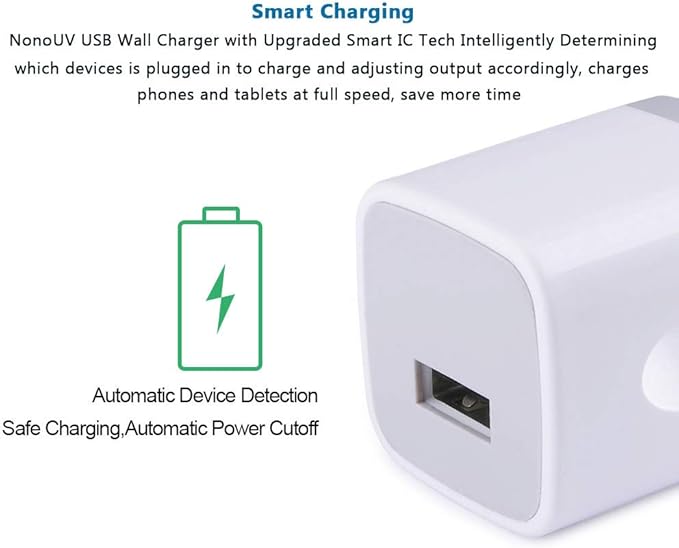 Charging Block for iPhone,Charger Box,USB Cube, NonoUV 10-Pack Single Port Wall Charger 1A/5V USB Outlet Plug Adapter Power Bricks for iPhone 16e 16 15 14 13 12 11 Pro SE XR XS X 8 7 6, iPad, Samsung