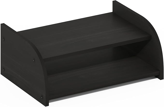 Furinno Classic Desk Organizers and Accessories, 2-Tier Monitor Riser, Office Organization, Desk Top Book Shelf, for Office Supplies, Desk Utilities, Espresso