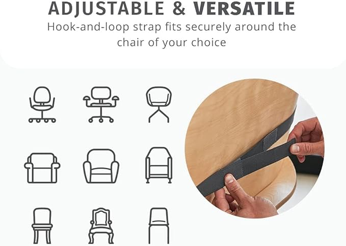 Homedics Lumbar Support Pillow with Ergonomic Design for Better Posture and Heat for Ultimate Comfort, 3 Electric Heat Settings with 30-Minute Auto-Off, Adjustable Strap for Office or Home Chair, Grey