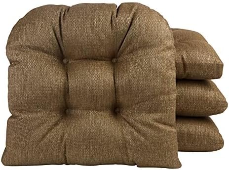 Klear Vu Gripper Overstuffed Universal Non-Slip Dining Chair Cushions for Kitchen Decor or Office Use, U-Shaped Skid-Proof Seat Pad, 15x15 Inches, 4 Count (Pack of 1), Solid Gold