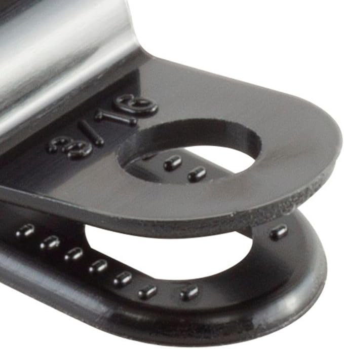 GTSE Black Nylon Plastic Cable Clamps, 3/16" Screw Mounts for Cable, Rope, Tube Management, 100 Pack