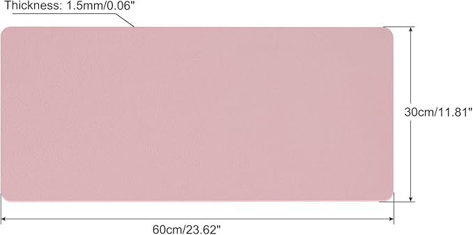 PATIKIL 24"x12" Desk Mat Protector, PVC Non-Slip Waterproof Mouse Pad Writing Mat for Office Home, Pink