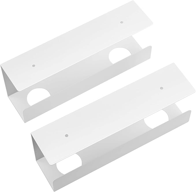Under-Desk Cable Management Trays - Two 12" Trays in the Set - Perfect Storage for Cables, Power Bars, and Adaptors - White