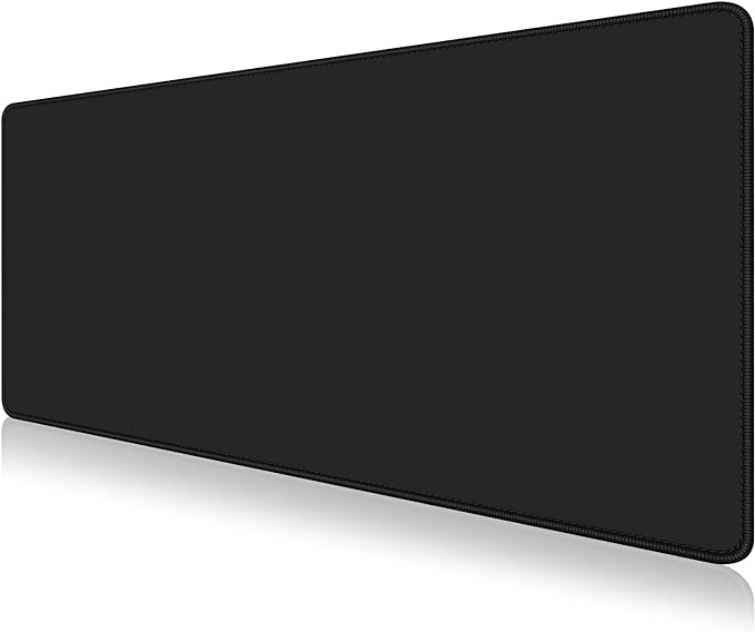 Dapesuom Large Gaming Mouse Pad, Extended Mouse Mat with Stitched Edges, Full Size Keyboard Pad with Non-Slip Base, Big XXL Computer Desk Mats for Gamer, Laptop, Office, 35.5 x 15.7in, Jet Black
