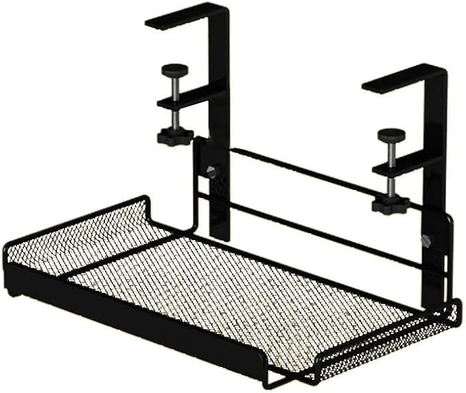 Under Desk Cable Management Tray, Under Desk Cable Management Tray Cable Organizer Under Desk Wire Rack No Drill Cable Raceway Steel Cable Holder Desk Wire Organizer Tray(Black S)