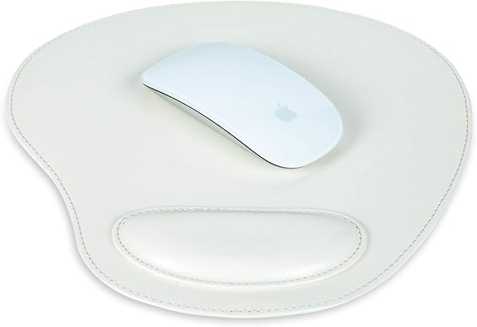 Londo PU Leather Oval Shape Non-Slip Mousepad with Wrist Rest Support, Waterproof Surface, Comfort Memory Foam, Light Ergonomic Design Mouse Pad for Laptop, Desktop