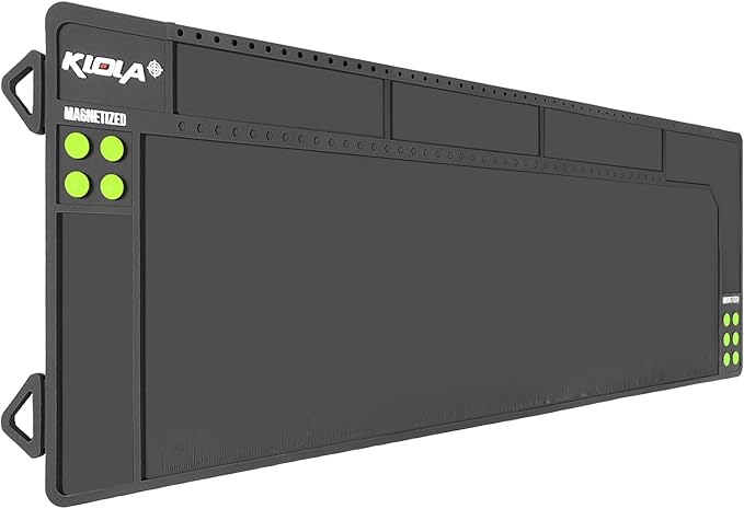 Klola Rifle Shotgun Cleaning Mat - Large Magnetic Gun Mat with Organizer Parts Tray, Anti-Slip Workbench Cleaning Pad, Inch Ruler