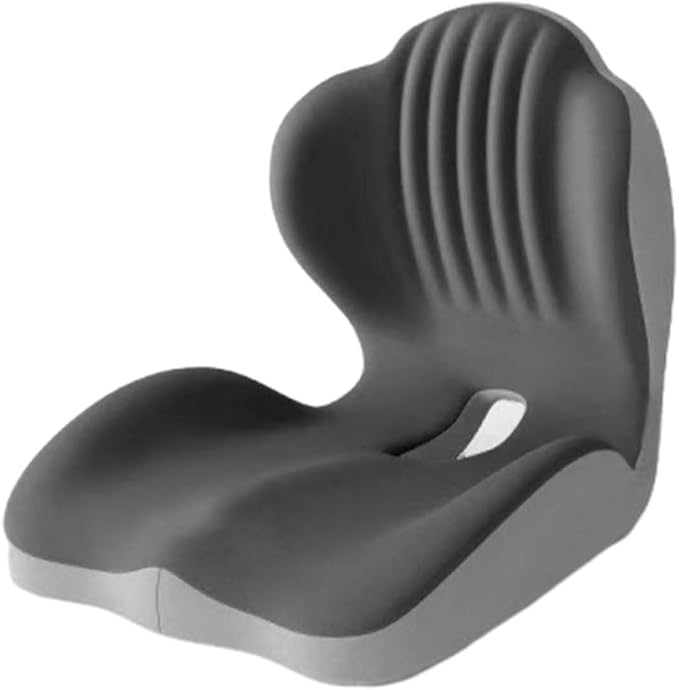 Sakerplus Seat Cushion Chair Cushions Ergonomic Memory Foam Seat Cushion, L-Shaped Office Chair Cushion & Car Seat Cushion for Long Sitting, Lower Back Support Pillow for Office, Home, Driving (black)