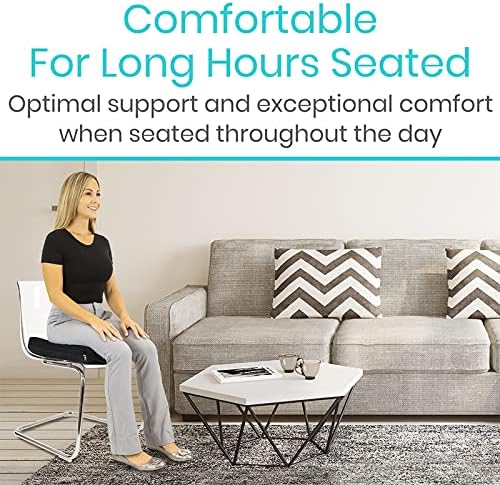 Vive Waterproof Wheelchair Cushion for Pressure Relief (16x16x3) - Washable Cover Incontinence Protection for Elderly Adults & Seniors - Memory Foam Gel Pad for Recliners, Office Chairs, Car, Travel