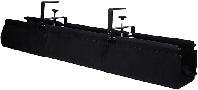 Under Desk Cable Management Tray Fabric Cable Organizer Cloth Cord Management Tray 36 Inch Clamp Screw Mount Oxford Cloth Routing for Office Home RV