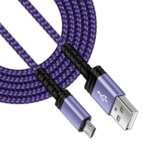 AILKIN Micro USB Charging Cable, 1 Pack 6FT Android Charger Cord Nylon Braided Fast Charging Cable Compatible Galaxy S6 S7 Edge,Kindle,Android & Windows Smartphones, PS4 and More-Purple