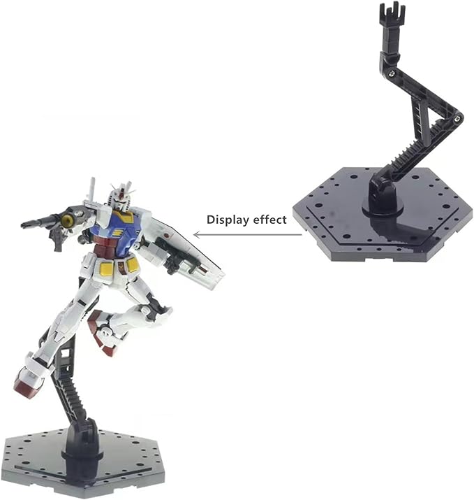4-Piece Set Model Kit Display Stand and Runner Storage System with Action Base, Suitable for storing various tools,Suitable for Model Stand and HG, MG and RG Model Character Display Stand，Black.