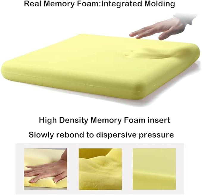 Sigmat Recliner Cushion for Elderly with Memory Foam 22x22x3 Inches Large Square Seat Cushion for Recliner Chair, Floor Pillow, Truck Seat Cushion Camel