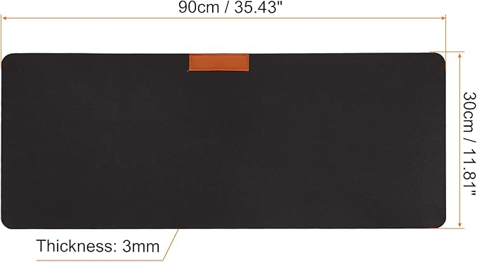 PATIKIL 35x12 Desk Mat Protector, Dual Side Soft Smooth Mouse Pad Writing Mat for Office Home, Black